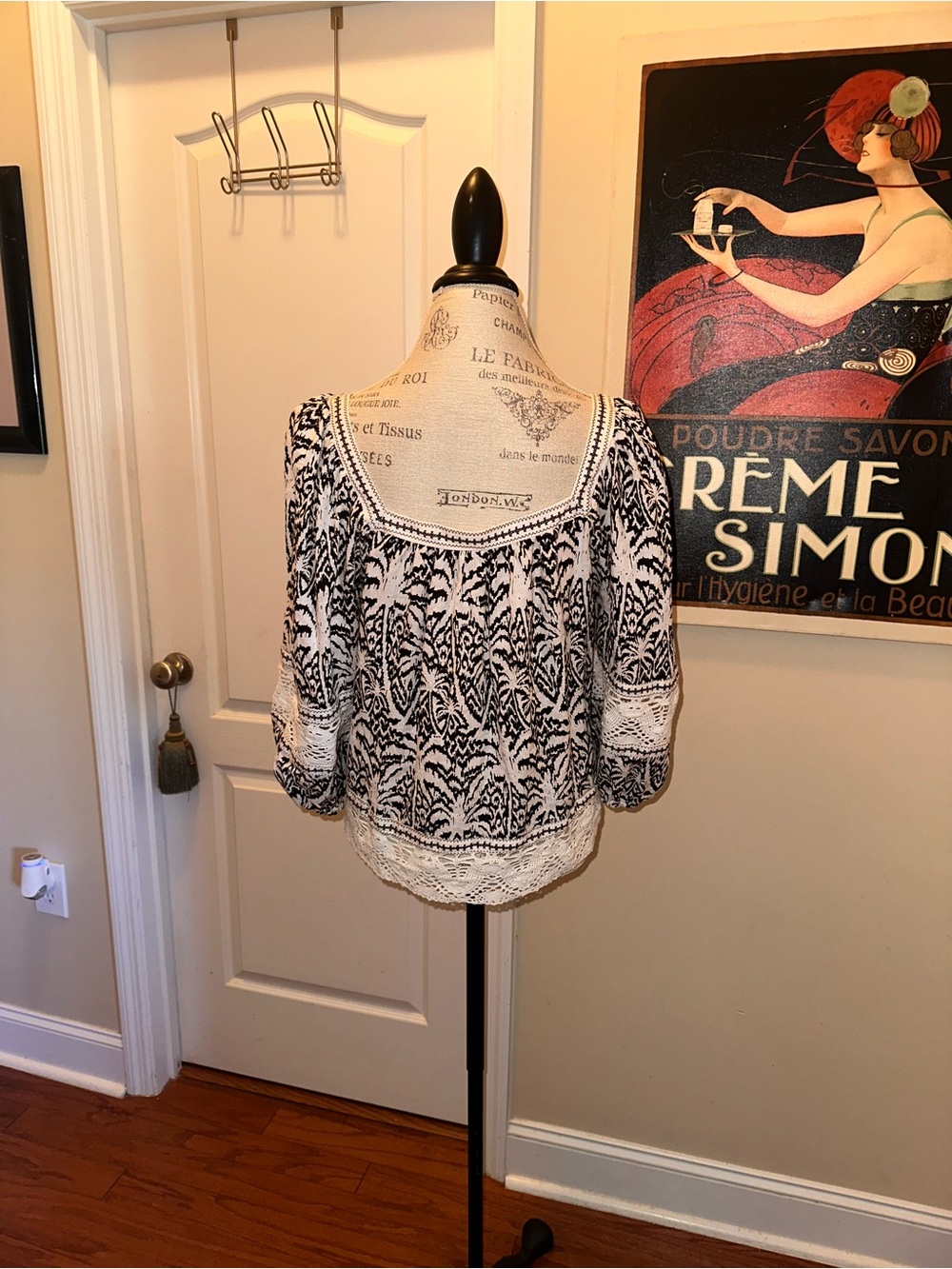 Panama Jack Black and White Embroidered Boho Tunic